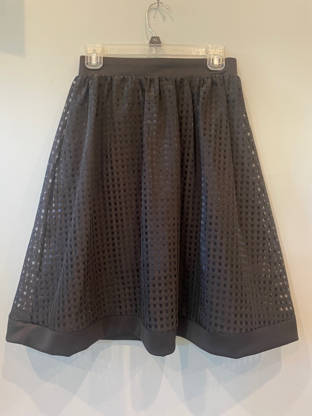 Black  A-Line Mesh Midi Skirt love culture small